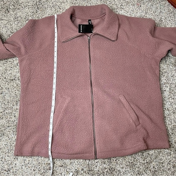 Torrid Sherpa Zip Up Lounge Sweatshirt Jacket in Rose Taupe Plus Size 2X NWT - Picture 9 of 9